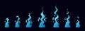 Blue fire animation sprites. Animation Royalty Free Stock Photo